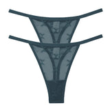 INTIMO SECRETS 2PCS Mesh Thongs – Transparent Seamless G-String Underwear for Women S-XL