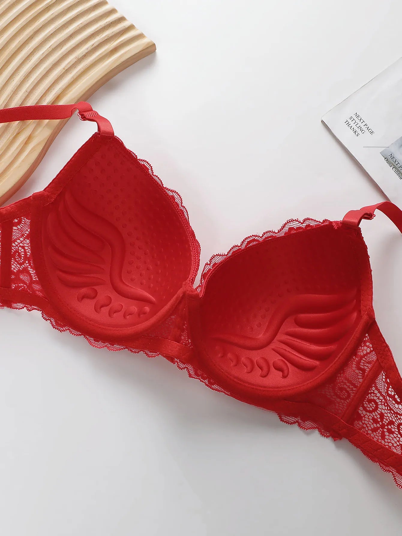 INTIMO SECRETS Embroidered Lace Push Up Bra - Underwire Support Set