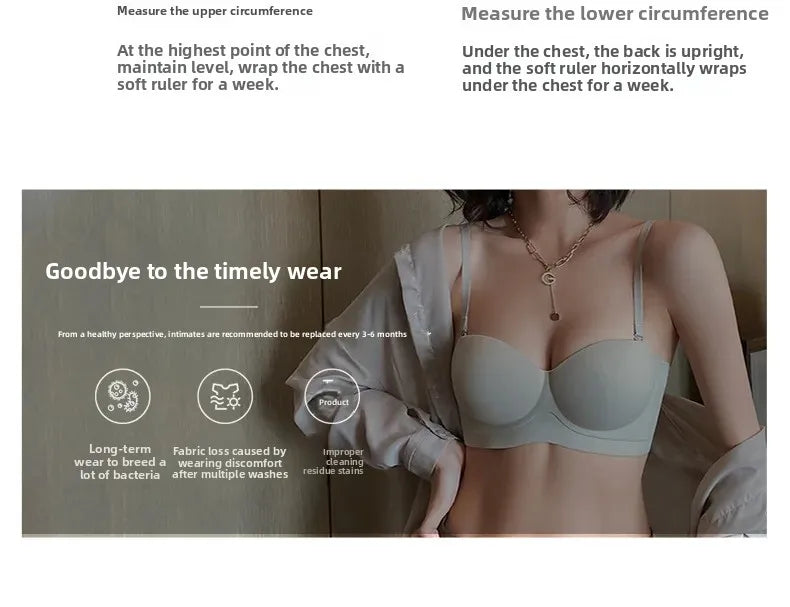 Women's Thin Summer French Style Sexy Deep U Shell Cup Bra Wireless Seamless Fashionable Underwear Comfortable Home Clothes