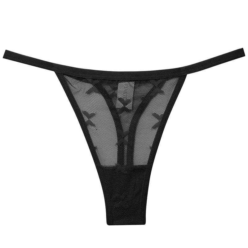INTIMO SECRETS 2PCS Mesh Thongs – Transparent Seamless G-String Underwear for Women S-XL