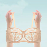 INTIMO SECRETS Women’s Mesh Lace Transparent Bra – Seamless Push-Up Invisible Lingerie for Wedding