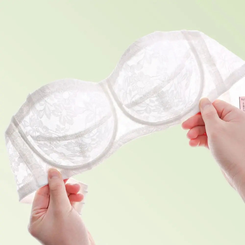 INTIMO SECRETS Women’s Mesh Lace Transparent Bra – Seamless Push-Up Invisible Lingerie for Wedding
