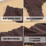 4Pcs/Set Women's Cotton Panties Lace Sexy Brazilian Pants Floral Lace Underwear Trendy Patchwork Briefs  Female Soft Underpants