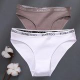 2Pcs/Set M-XXL Cotton Panties for Women Letter Belt Briefs Sexy Low Rise Underwear Ladies Panty Girl Big Size Intimates Lingerie