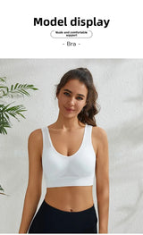INTIMO SECRETS Women’s Wireless Sports Bra – Breathable Yoga Vest with Removable Pads