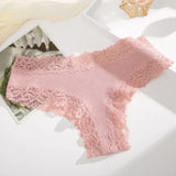 INTIMO SECRETS Women’s Low-Waist Seamless Lace Cotton Panties – Breathable Bikini Underwear