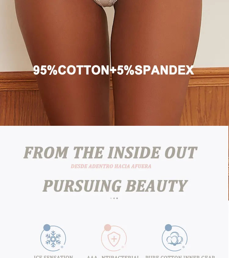 INTIMO SECRETS 3-Pack Women’s Floral Lace Cotton Panties – Sexy Soft Briefs S-XL