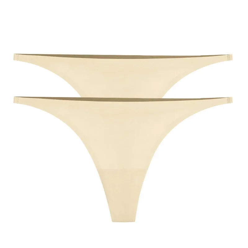 INTIMO SECRETS Bamboo Silk Seamless Thongs – Sexy V-Waist Antibacterial G-String & Breathable Soft Lingerie