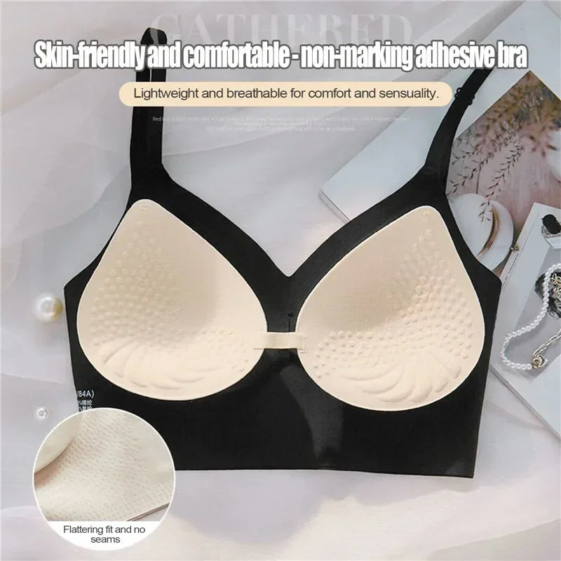 Invisible Push Up Bra Backless Sexy Women Bras Low Cut Plunge Brassiere Open Back Wedding Underwear Seamless Lingerie