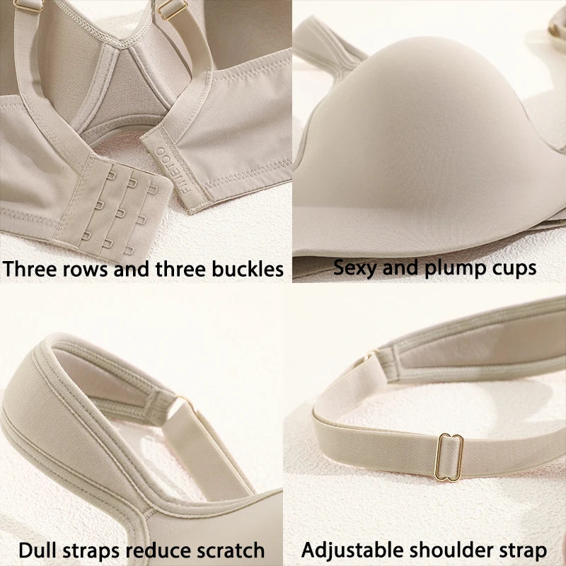 INTIMO SECRETS Plus Size Full Coverage Unlined Seamless Bra Wide Strap Wireless Push-Up