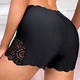 INTIMO SECRETS Women’s Sexy Lace Edge Seamless Ice Silk Shorts