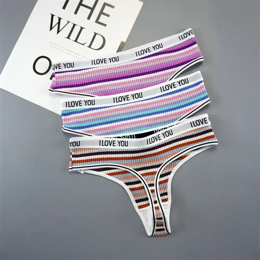 INTIMO SECRETS 3PCS Cotton Thongs – Soft Low-Rise G-String Underwear for Women