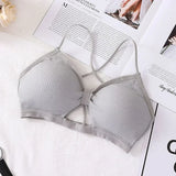 2023 sexy threaded sports yoga bra pure cotton sports bra fitness top bra breathable strap underwear bra pad wrap chest