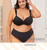 INTIMO SECRETS Plus Size Full Coverage Unlined Seamless Bra Wide Strap Wireless Push-Up