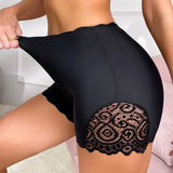 INTIMO SECRETS Women’s Sexy Lace Edge Seamless Ice Silk Shorts