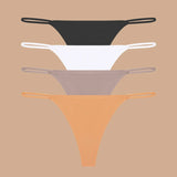 INTIMO SECRETS 4-Pack Women’s Seamless Ice Silk Thongs – Low-Waist, Stretchy G-String Panties