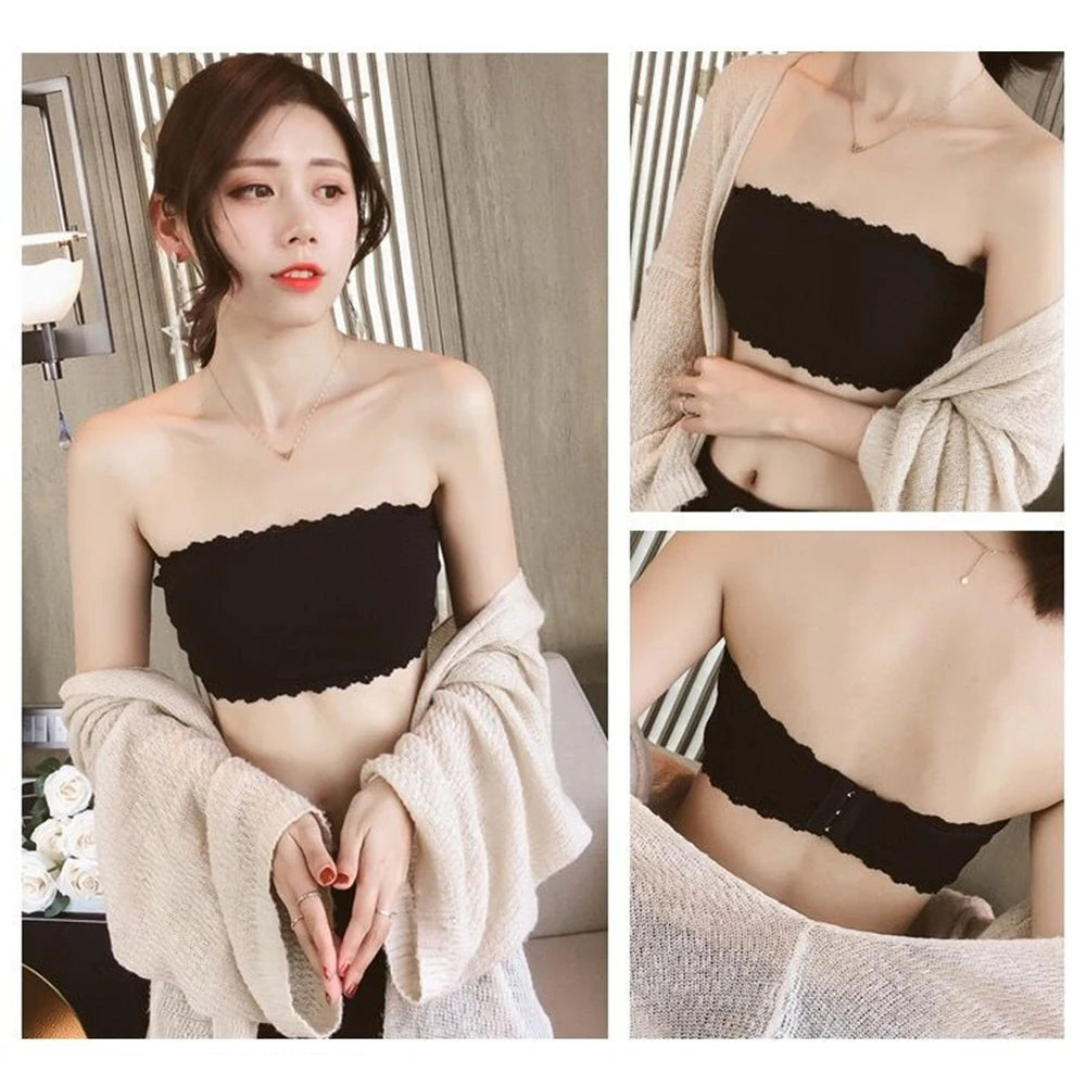 Sexy Strapless Lingerie for Women Tube Top Underwear Soild Color Seamless Invisible Bralette Female Backless Bras Crop Tank Top