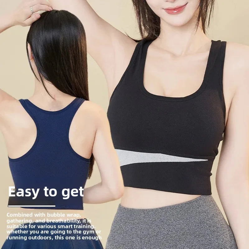 INTIMO SECRETS Women’s High-Impact Sports Bra – Large Size Wire-Free Yoga & Running Top