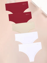 FINETOO 5PCS Women Seamless Plus Size Underwear Sexy High Waist Briefs Female Stretch Comfortable Traceless Lingerie XL-XXXXXL