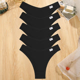 INTIMO SECRETS 5-Pack V-Waist Brazilian Thongs – Women’s Cotton Panties