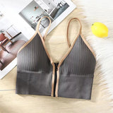 INTIMO SECRETS Seamless Zipper Bra – Wireless Padded Fitness Bralette