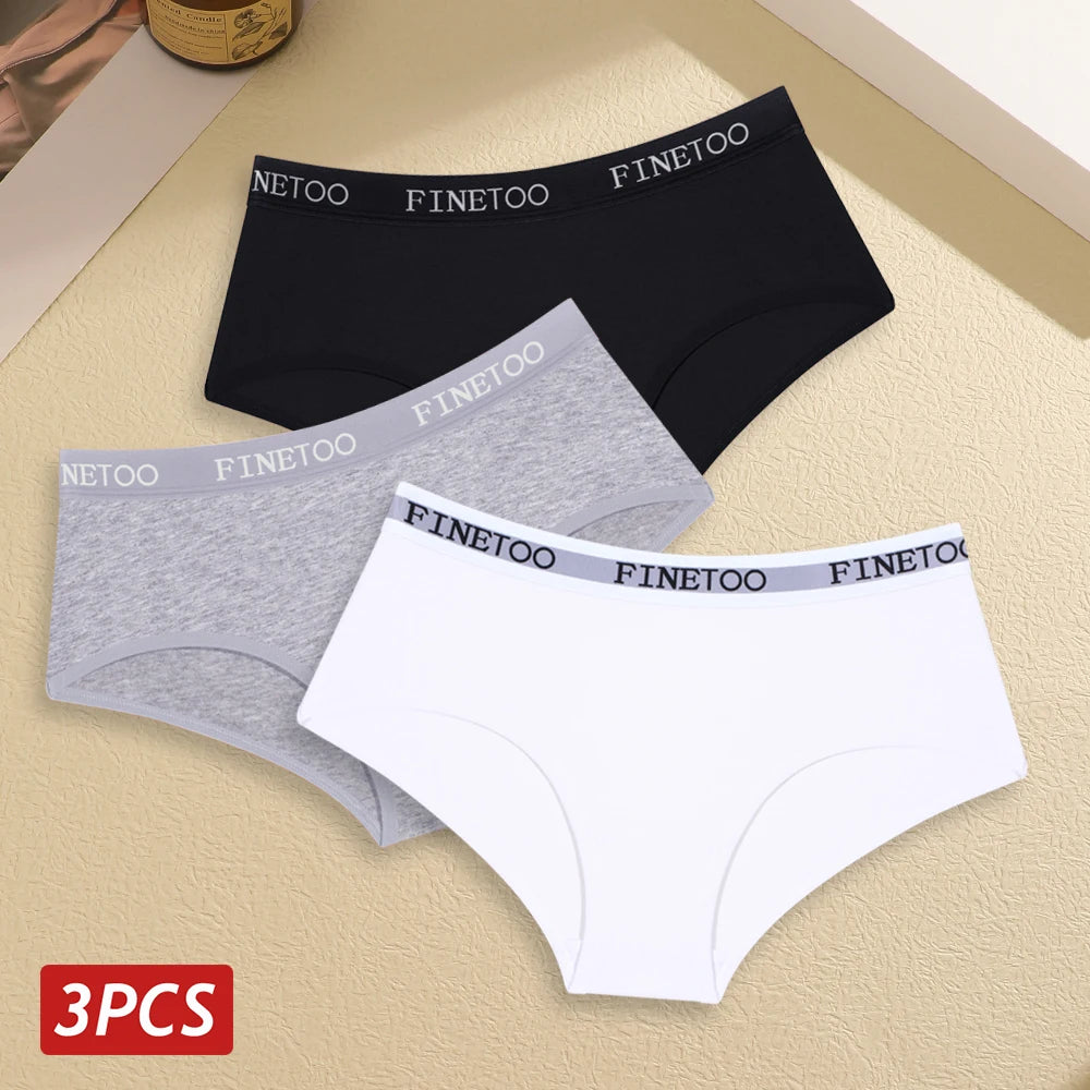 INTIMO SECRETS 3PCS Women’s Cotton Seamless Briefs – Plus Size Low-Waist Panties (S-XXL)