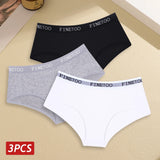 INTIMO SECRETS 3PCS Women’s Cotton Seamless Briefs – Plus Size Low-Waist Panties (S-XXL)