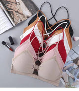 2023 sexy threaded sports yoga bra pure cotton sports bra fitness top bra breathable strap underwear bra pad wrap chest