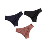3Pcs/Set Seamless Panties Women Underwear Ice Silk Underpants Low Rise Female Solid Color Ultra-thin Sexy Lingerie