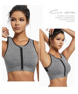 INTIMO SECRETS Women’s High-Impact Sports Bra – Zipper Yoga Vest
