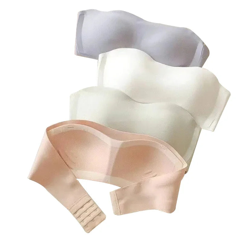 INTIMO SECRETS Women’s Sexy Seamless Tube Top Bra – Invisible Strapless Push-Up Wireless Bralette