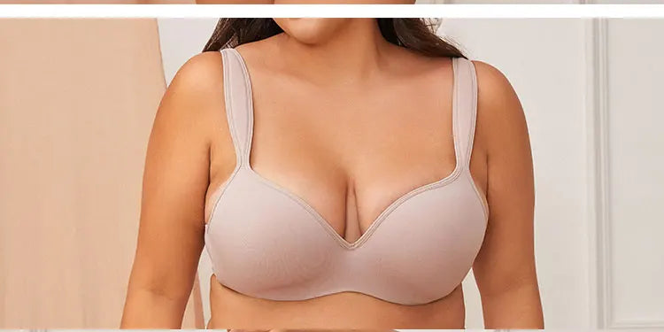INTIMO SECRETS Plus Size Full Coverage Unlined Seamless Bra Wide Strap Wireless Push-Up