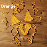 INTIMO SECRETS Women’s Hand-Crochet Bikini Set – Sexy Bohemian Beach Swimwear, Cotton Sportswear Accessories