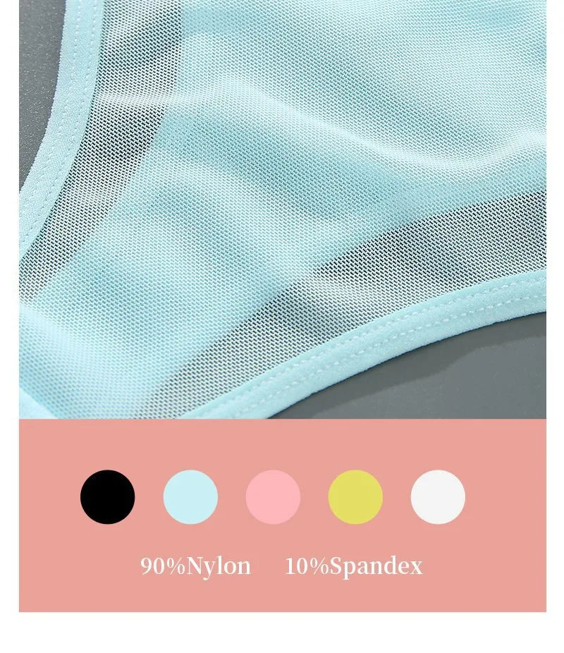 INTIMO SECRETS Transparent Hollow-Out G-String – Traceless Sexy Thong with Cotton Crotch