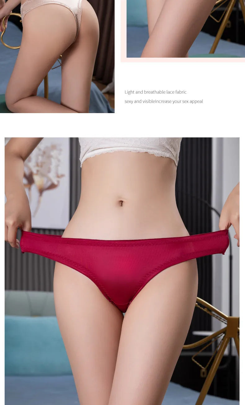 INTIMO SECRETS Women’s Ice Silk G-String – Ultra-Thin Seamless Low-Waist Thong