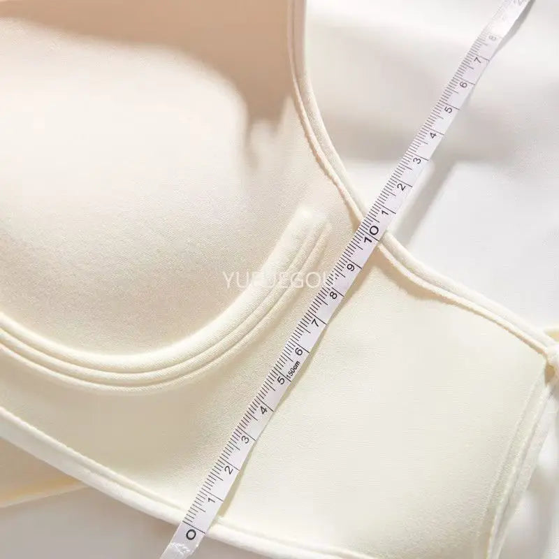 INTIMO SECRETS Women’s Thick Push-Up Bra – AA Cup, Wireless, Cross Strap, Seamless T-Shirt Bra