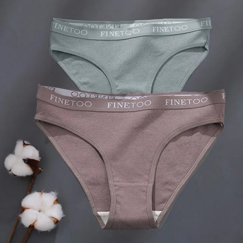 2Pcs/Set M-XXL Cotton Panties for Women Letter Belt Briefs Sexy Low Rise Underwear Ladies Panty Girl Big Size Intimates Lingerie
