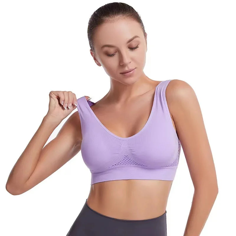 INTIMO SECRETS Seamless Push-Up Mesh Bra – Breathable Sports Bralette