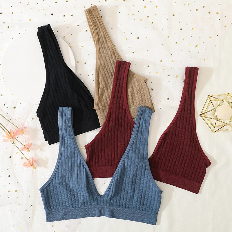 INTIMO SECRETS 3-Piece Push-Up Bra Set – Deep V, Low Back, Seamless Solid Color