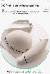 New Non-magnetic Thin Cup Glossy Fat Mm Bra Large Size No Underwire Comfortable Breathable Gathered Women's Underwear