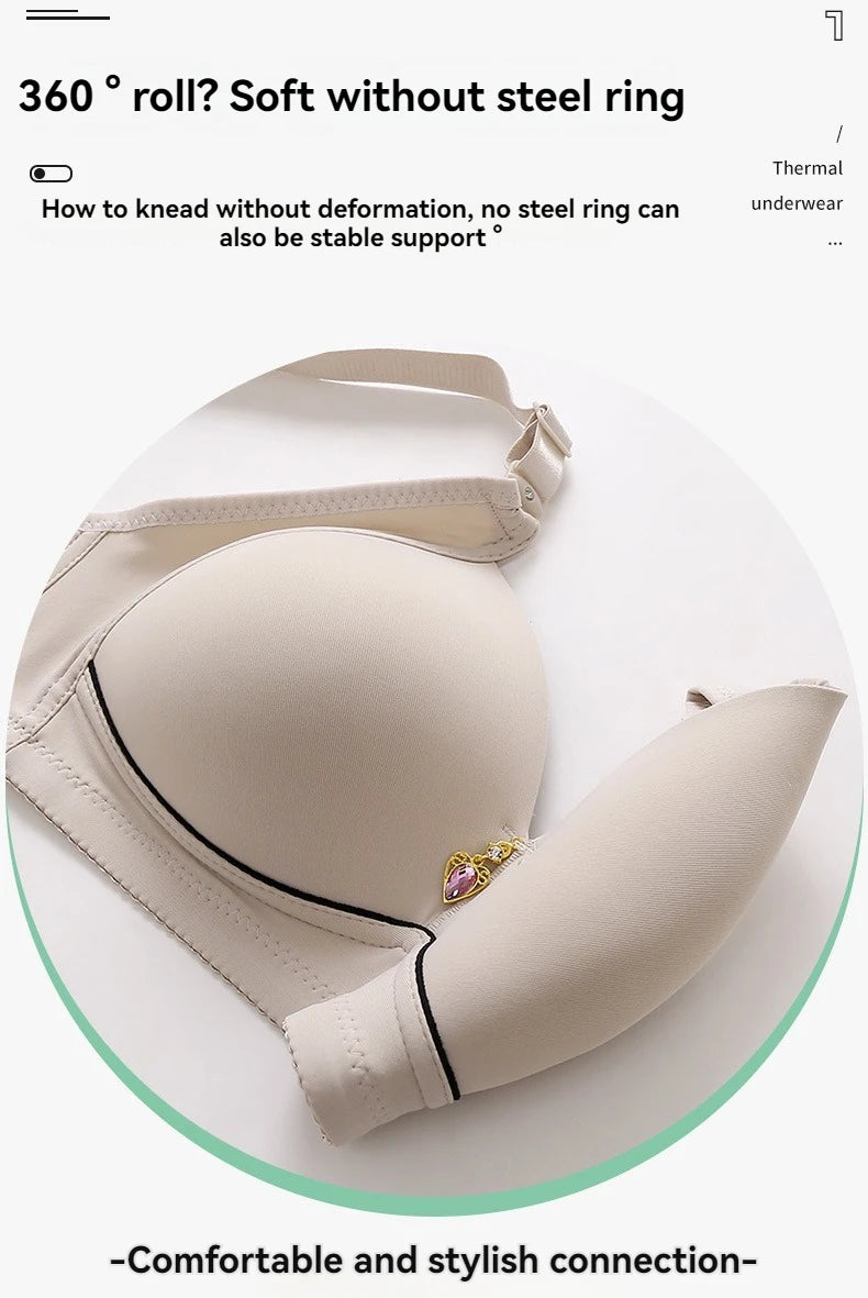 New Non-magnetic Thin Cup Glossy Fat Mm Bra Large Size No Underwire Comfortable Breathable Gathered Women's Underwear