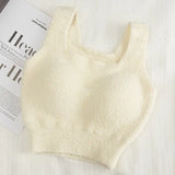 INTIMO SECRETS Winter Warm Fleece Bralette – Padded Thermal Crop Top