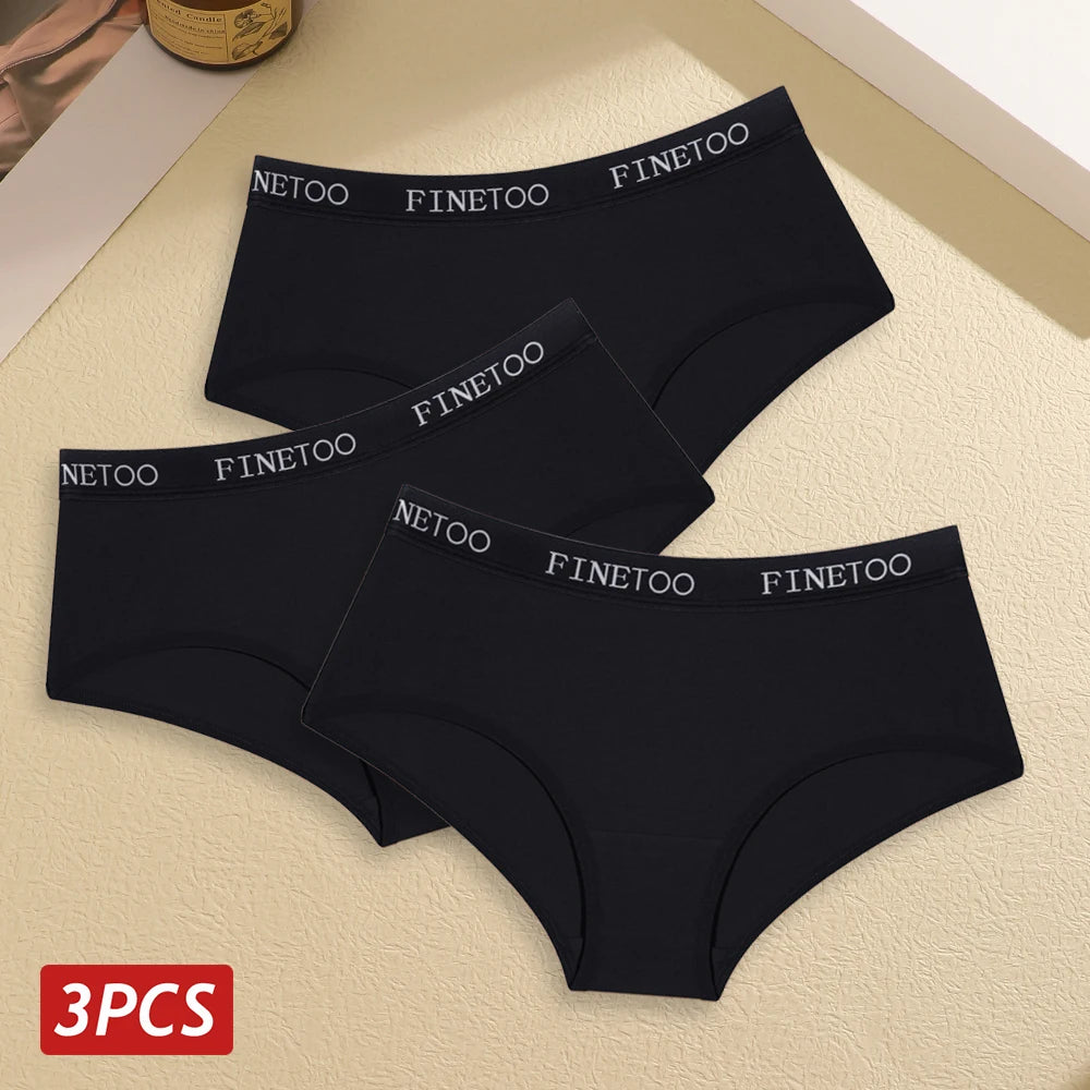 INTIMO SECRETS 3PCS Women’s Cotton Seamless Briefs – Plus Size Low-Waist Panties (S-XXL)