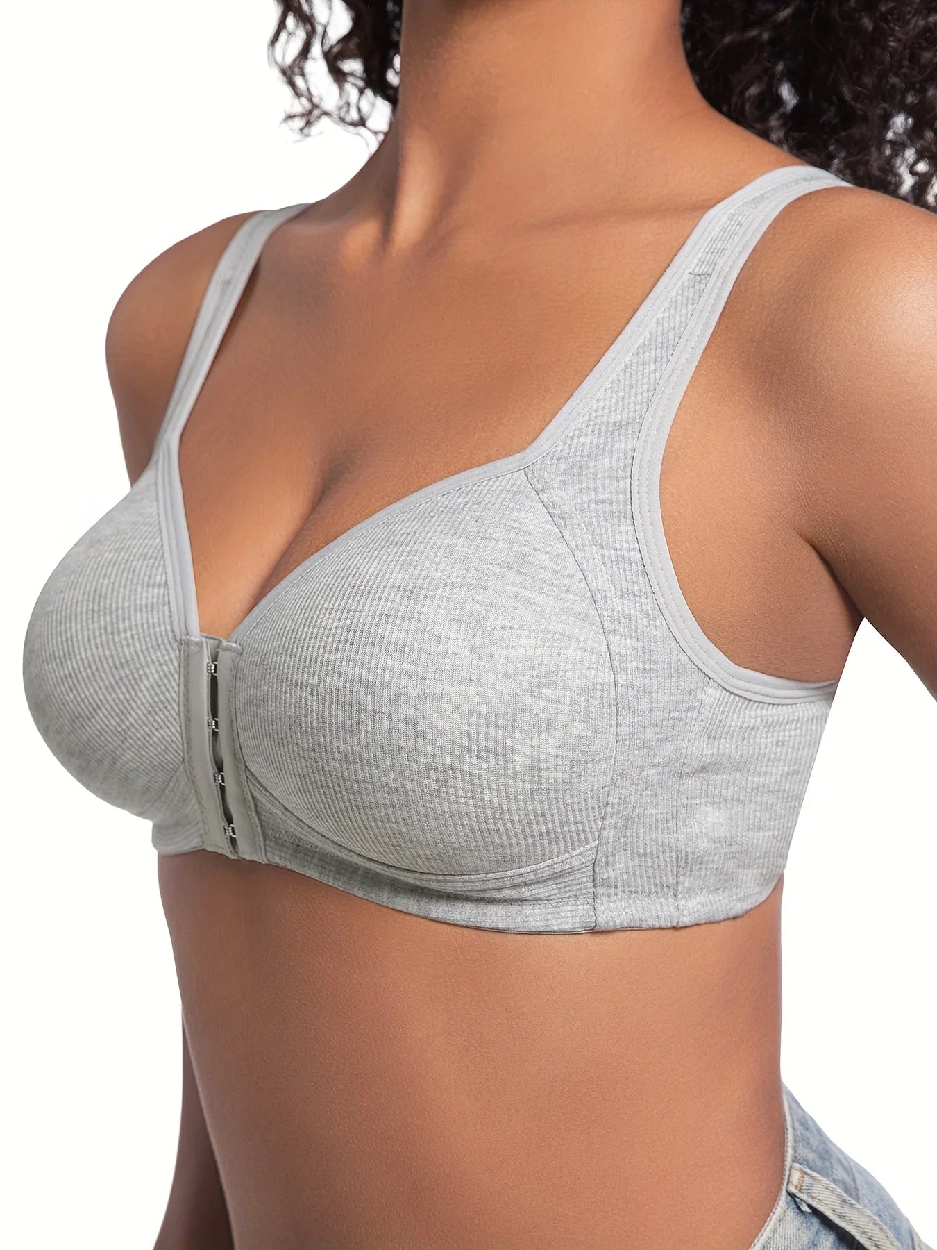 INTIMO SECRETS Wire-Free Front Closure Bra – Full Coverage for Women