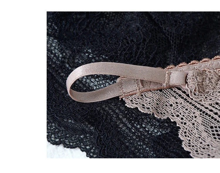 INTIMO SECRETS Adjustable Lace Thong - Sexy Transparent Half-Wrap T-Back