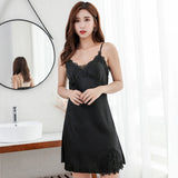 Sexy Pajamas Women's Silk Suspender Nightdress Ladies Spring And Summer Ice Silk Thin Halter Home Service Satin Night Dresses