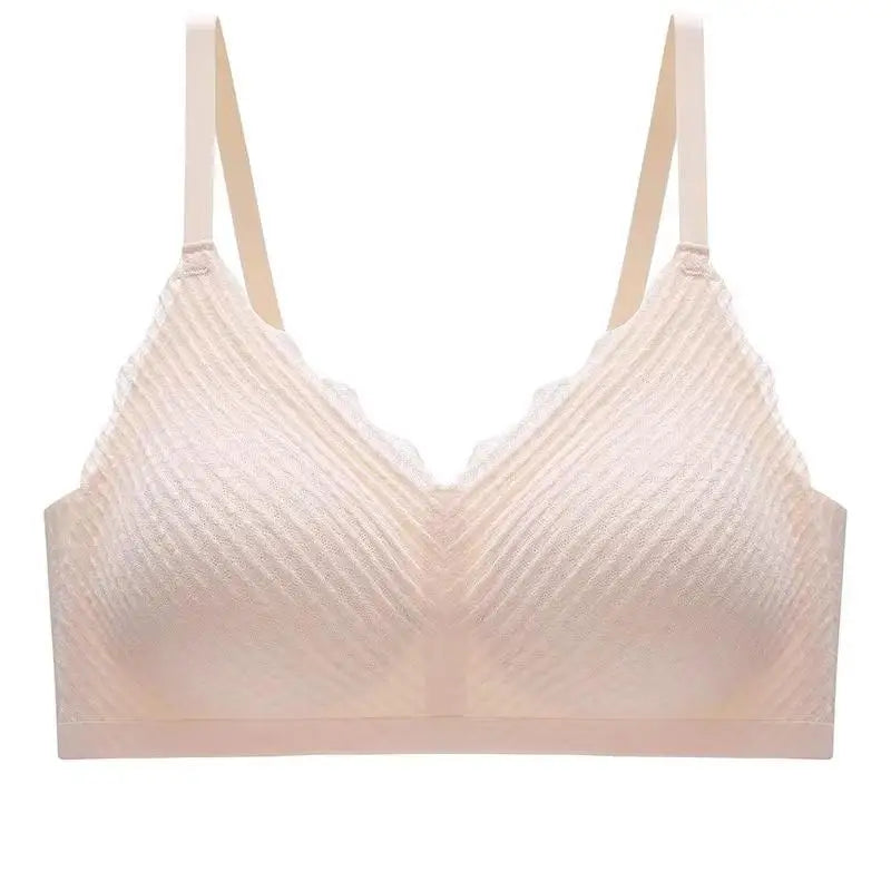 New Top Lace Seamless Women's Underwear Small Chest Gathered Non-slip No Steel Ring Sexy Sling Beautiful Back Bra Thin Section