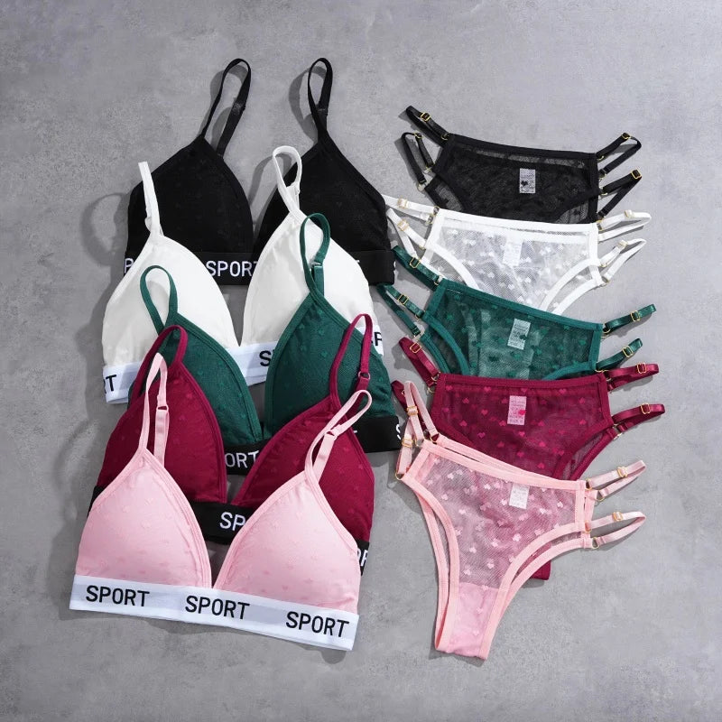 INTIMO SECRETS Dot Lace Push-Up Bralette – Wireless V-Neck Women’s Bra