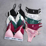 INTIMO SECRETS Dot Lace Push-Up Bralette – Wireless V-Neck Women’s Bra