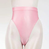 INTIMO SECRETS Shiny High-Waist Ice Silk G-String – Seamless Dance Wear & Sexy Shimmer Thong